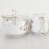 Porcelain coffee service for 8 people with bamboo handles.