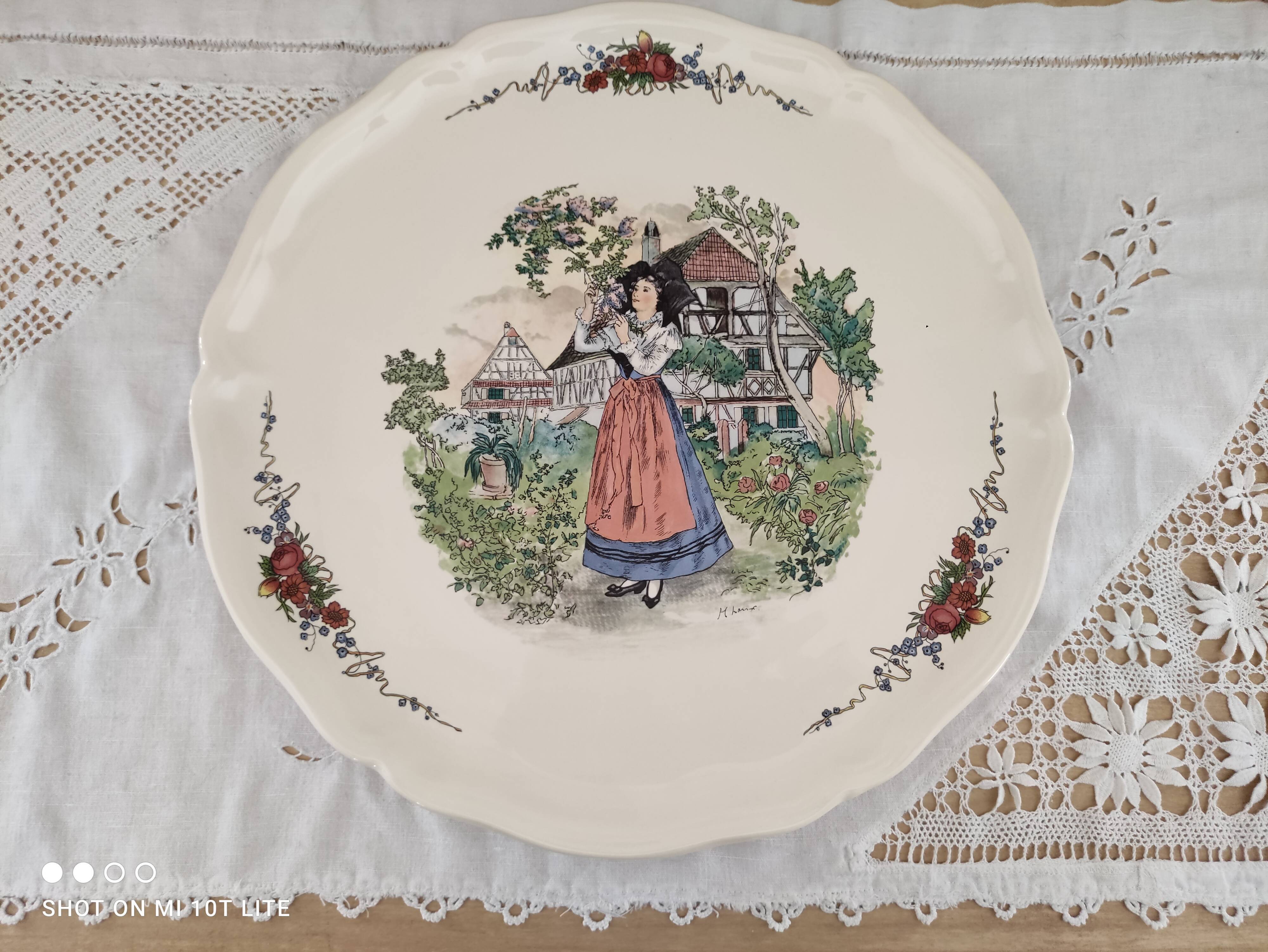 Plat à tarte ou à gâteau Sarreguemines Obernai