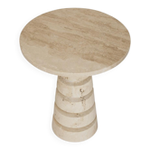 Side table 'LAYERED CONE' in travertine