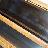 German Oak Bookcase with Folding Doors In Style of Globe Wernicke, ca 1930s