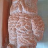 Pair of bookends - Owl and book - raw terracotta - modern