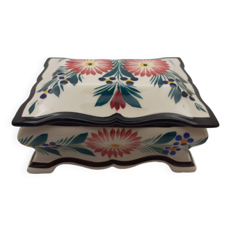 HB Quimper / Hand-decorated ceramic box