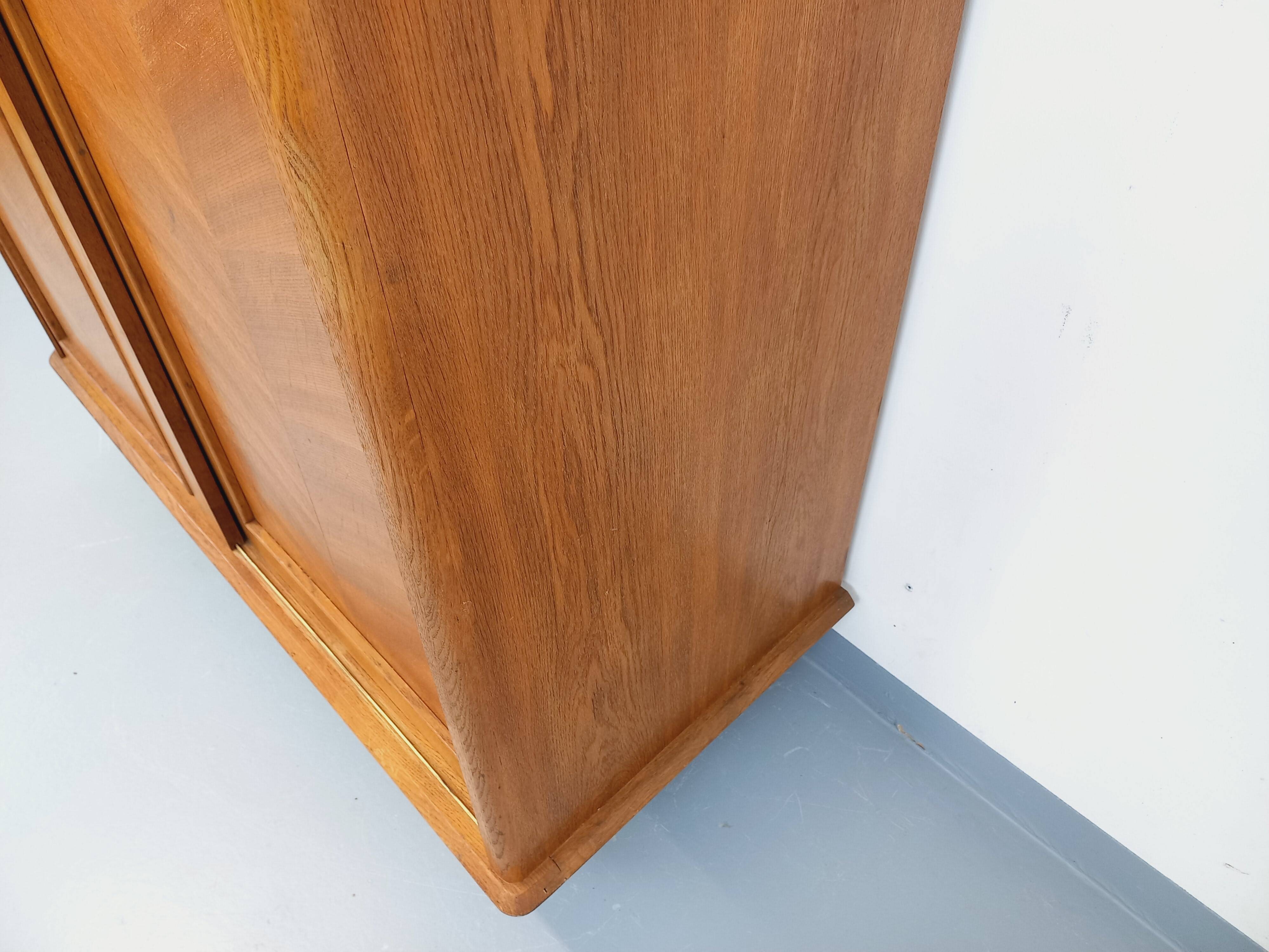 Vintage oak wardrobe from the 1960s.