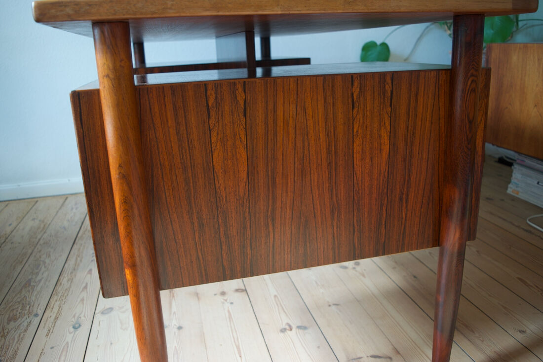 Danish Rosewood Floating Desk by Gunnar Nielsen for Tibergaard, 1960s