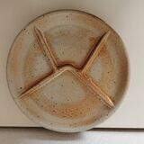 trio of brown stoneware crudité/fondue plates
