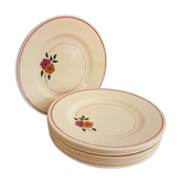 Set of 11 hand-painted earthenware plates