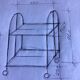 Folding dessert table with castors