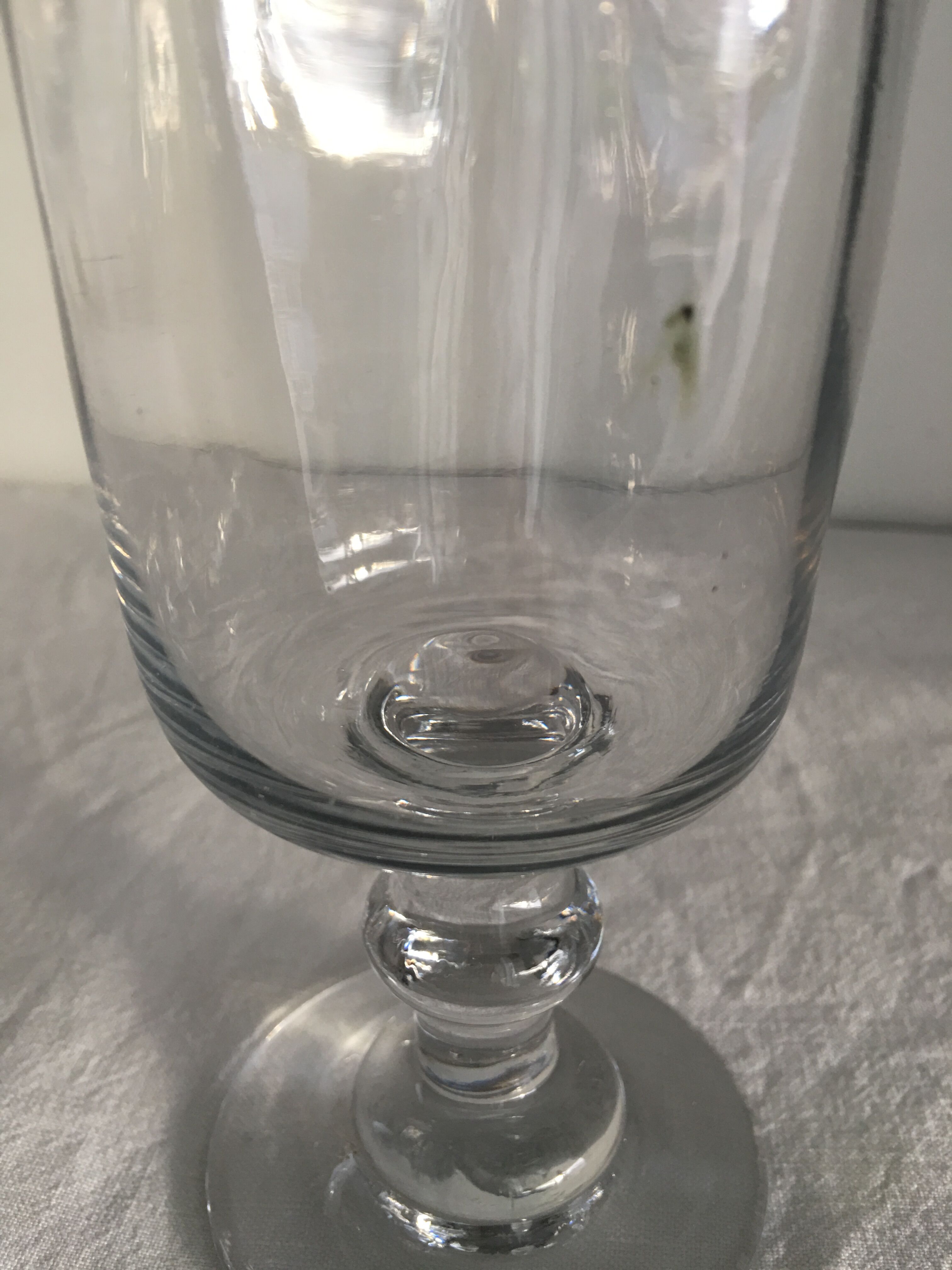 Glass on foot - blown glass bubble late nineteenth early twentieth