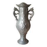 Art Nouveau style pewter vase - amphora vase