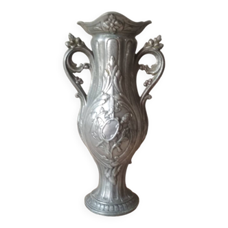 Vase amphore en étain style Art Nouveau