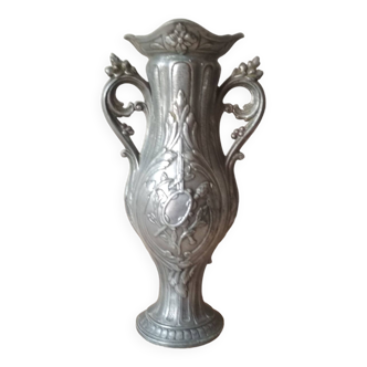Art Nouveau style pewter vase - amphora vase