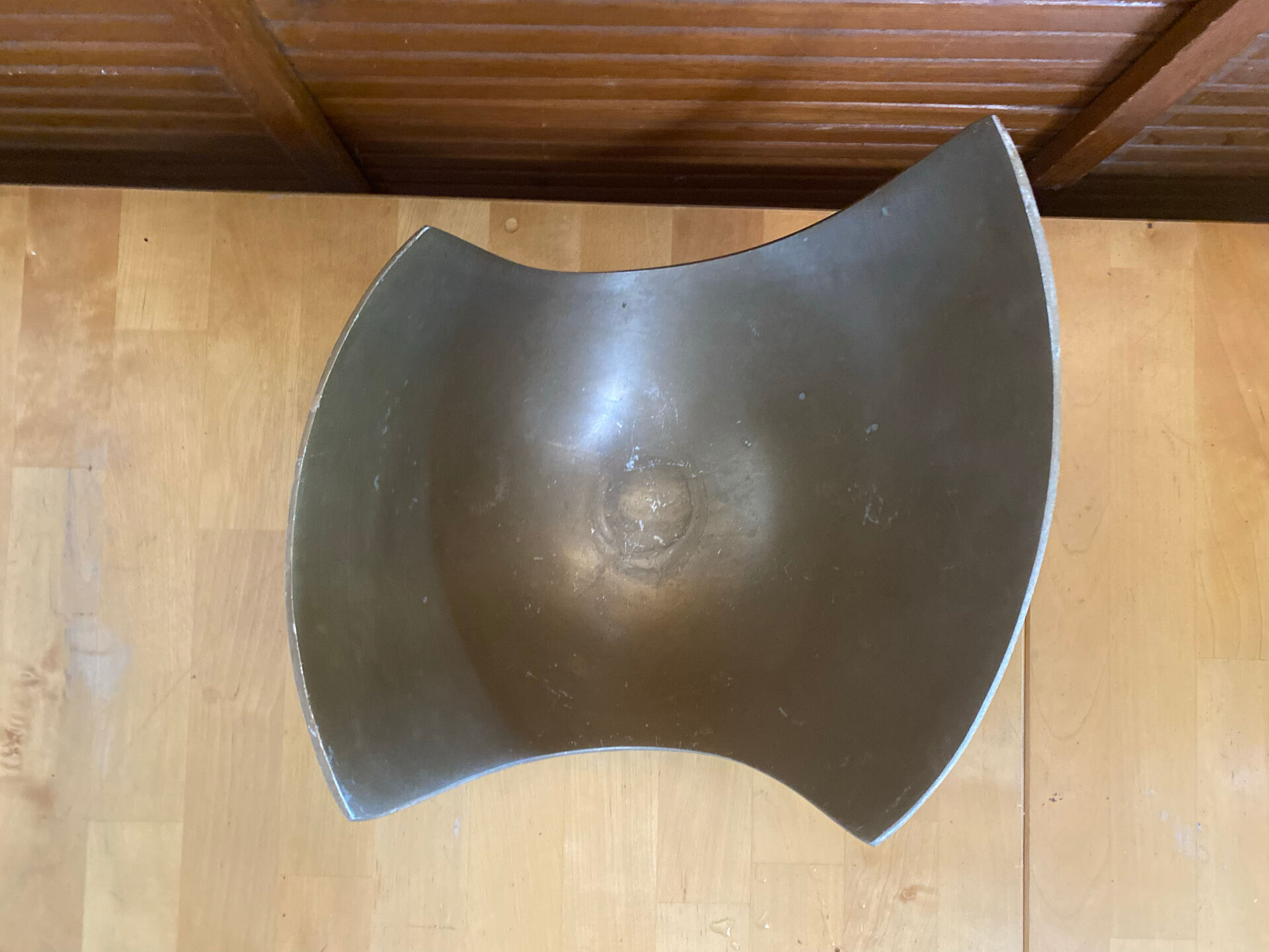 Service bowl michael lax design polished aluminium 1980s vintage cut