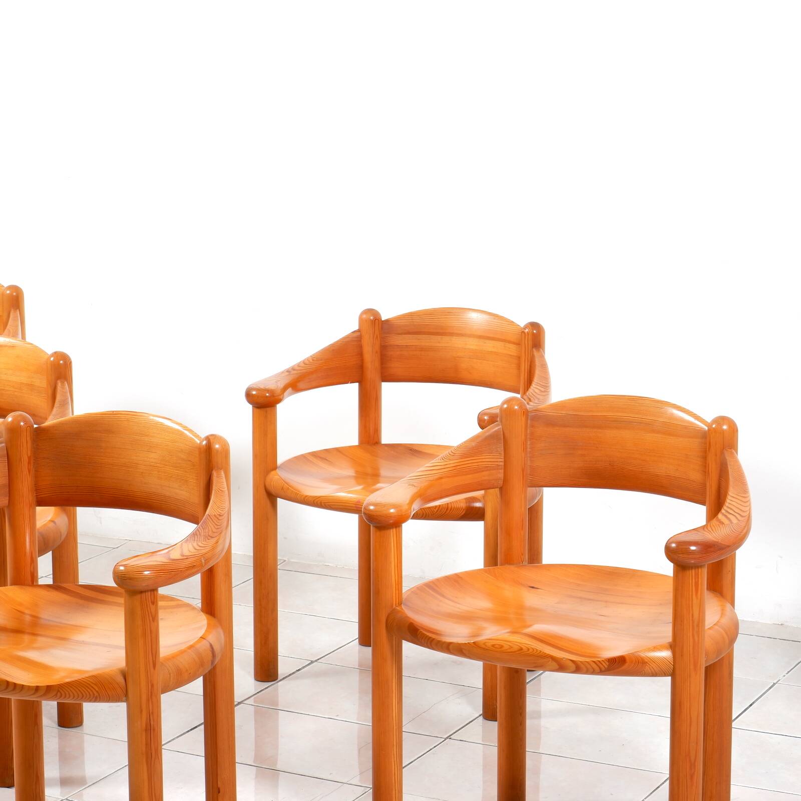 Set of 6 solid pinewood armchairs by Rainer Daumiller for Hirtshals Sawmill