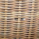 Vintage braided rattan pouf