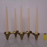 Large Brutalist Bronze Candleholder by Michael Harjes, 1960s