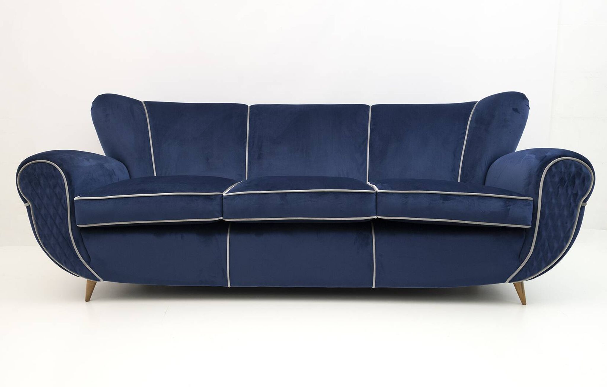 Guglielmo Ulrich Art Deco Italian Velvet Sofa, 1940s