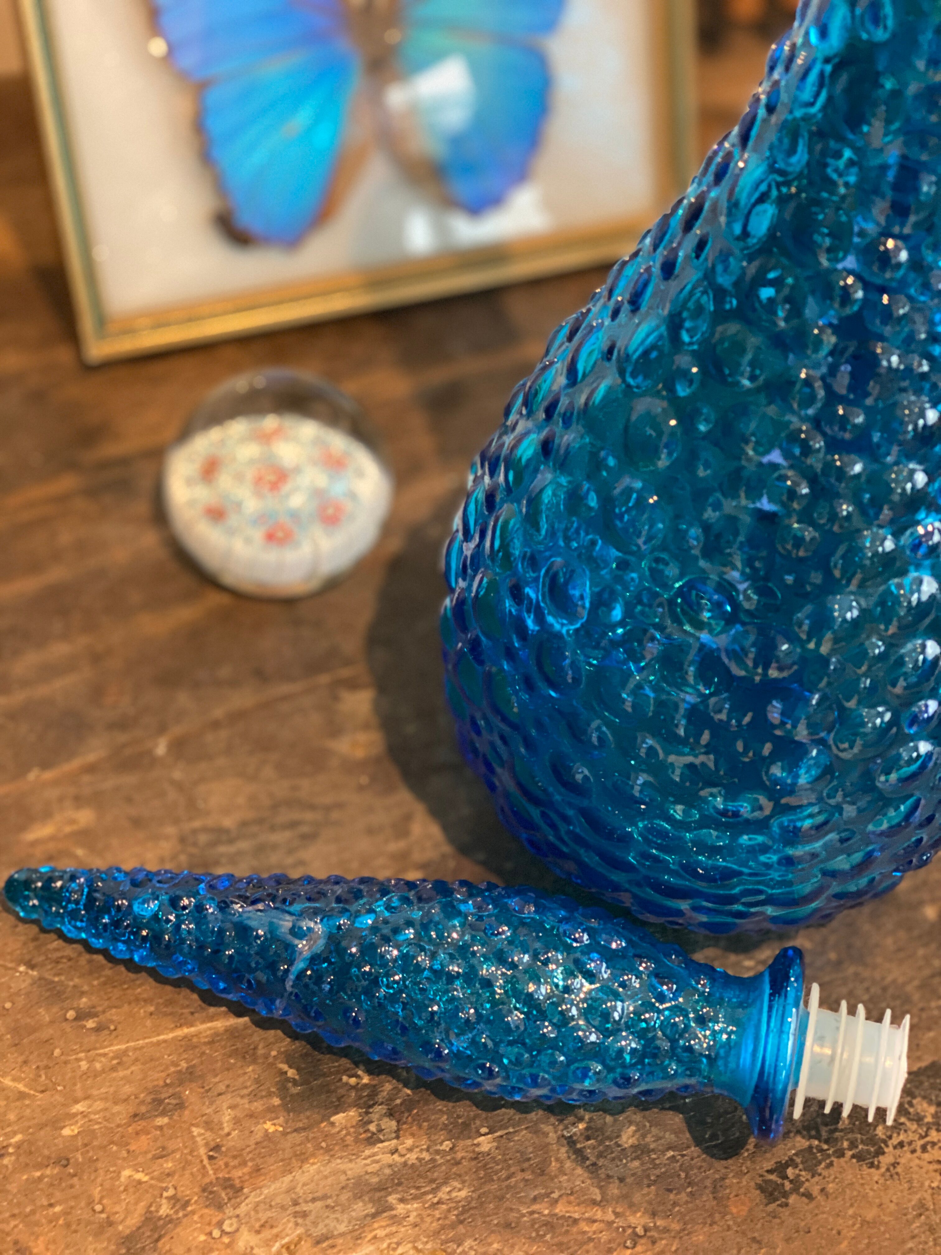 Turquoise blue Empoli decanter