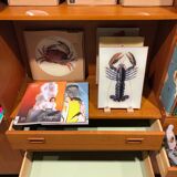 Danish large modular teak shelving unit bookcase, 70s