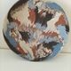 Mixed clay coupe from Apt – Signed Bernard – Polychrome marbled decoration