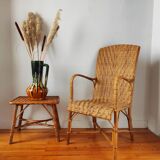 Pair of vintage rattan armchairs