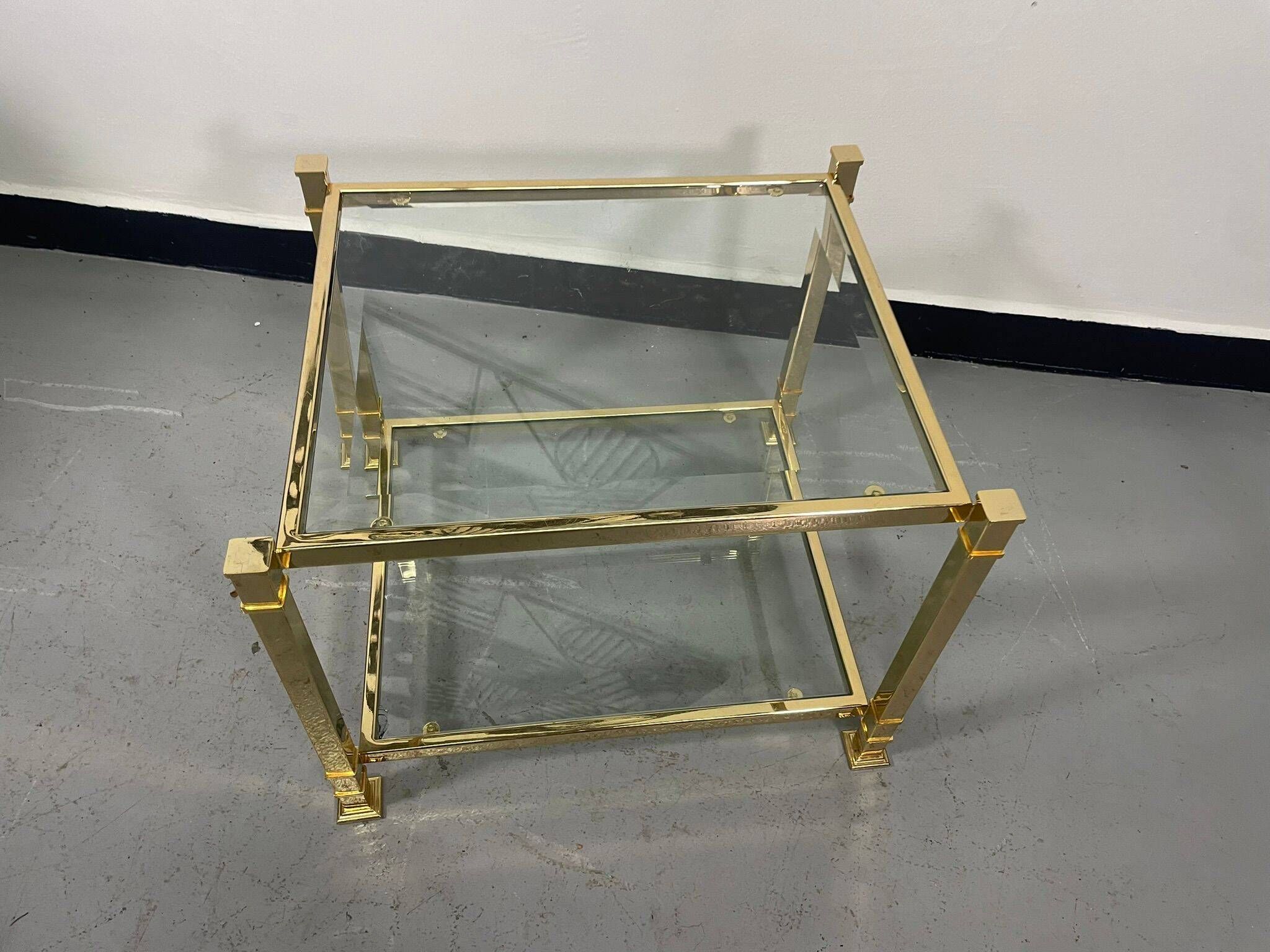 Vintage two-tier glass coffee table