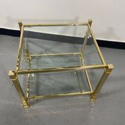 Vintage two-tier glass coffee table