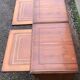 2 old wooden bedside tables with leather top
