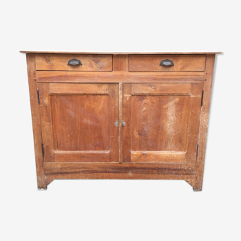 Vintage Parisian sideboard in poplar wood with 2 doors and 2 drawers.