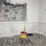 Three colorful 1950s nesting tables