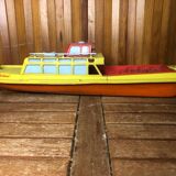 Old Toy Boat Tin MS Helgoland A Remontoir 1950 Vintage #A600