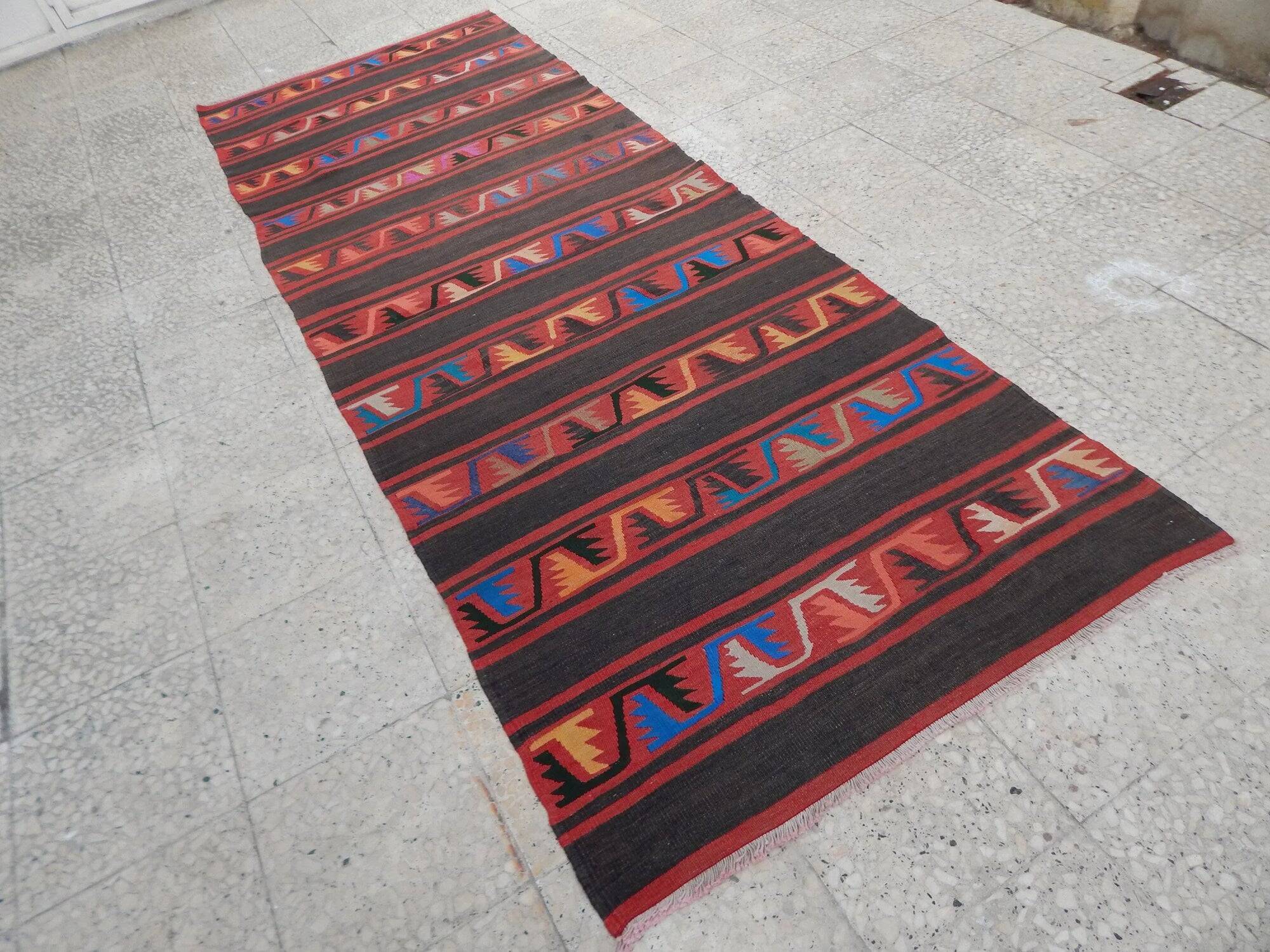 Vintage Turkish hallway rug 107x289 cm