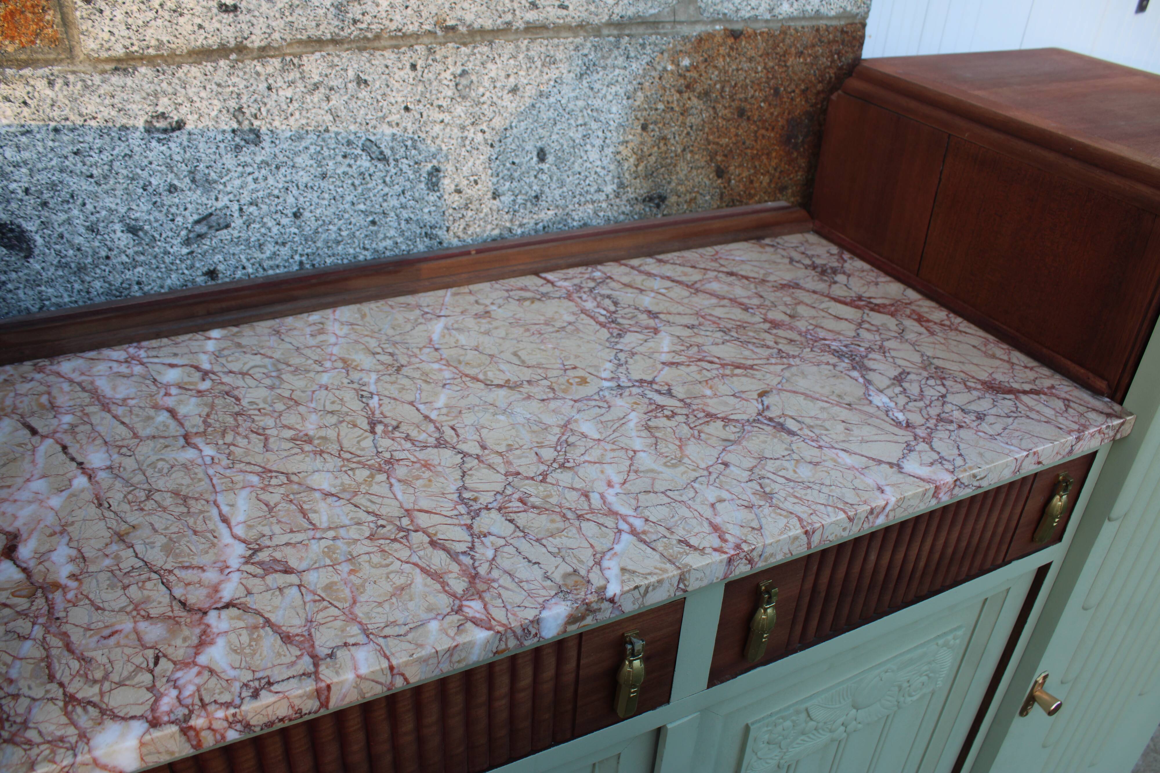 Renovated antique Art Deco sideboard – Lizard Green (Pure & Paint)