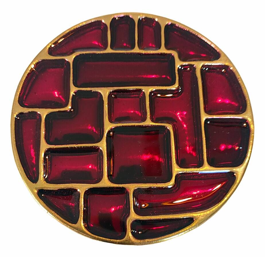 6 vintage cloisonné coasters in the style of mithé espelt, m. de crécy, ...