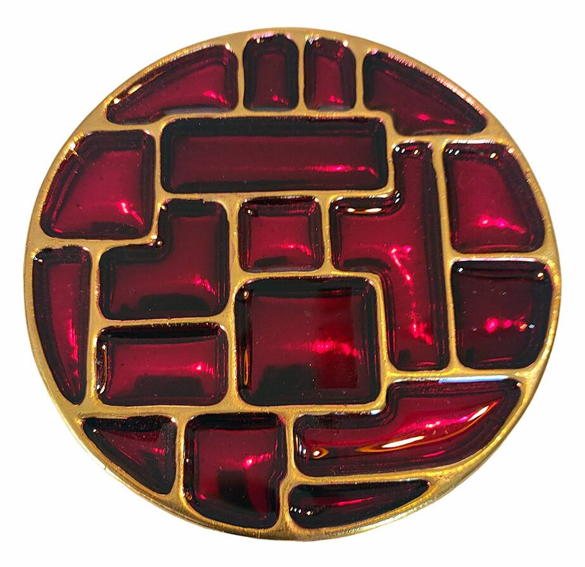 6 vintage cloisonné coasters in the style of mithé espelt, m. de crécy, ...