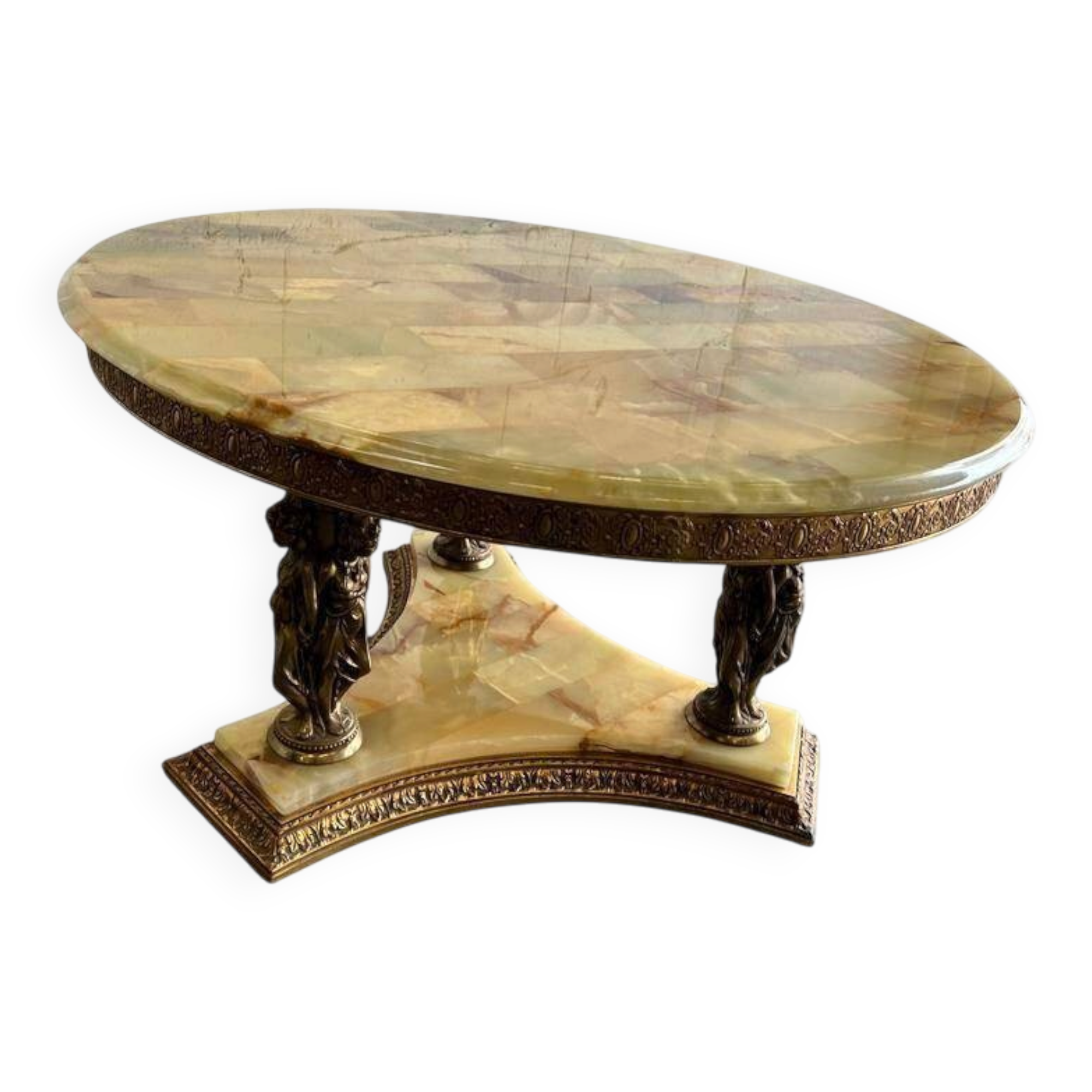 Vintage coffee table in onyx / Deknudt side table