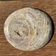 Petrified wood catchall or dish, grey with black rim, D29.5x25.5 -3321