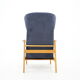 Oak reclining wing chair, czechoslovakia, 1960