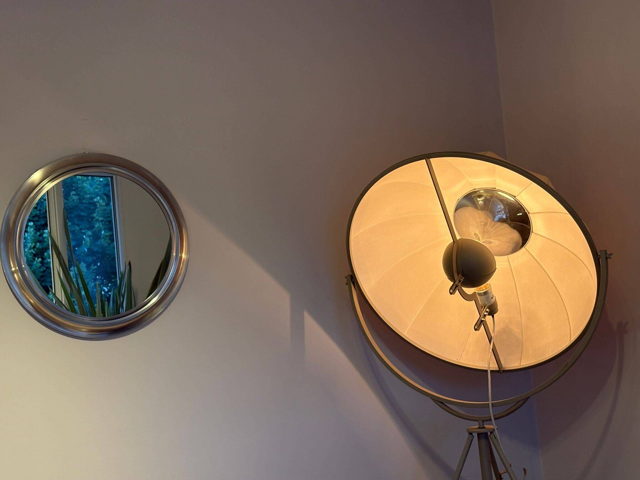 Round metal mirror, Italy 1970s