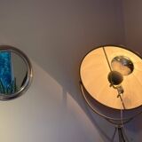 Miroir rond en métal , Italie années 1970