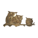 Three owls on a massive brass branch vintage wall decoration