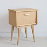 Restored solid wood bedside table