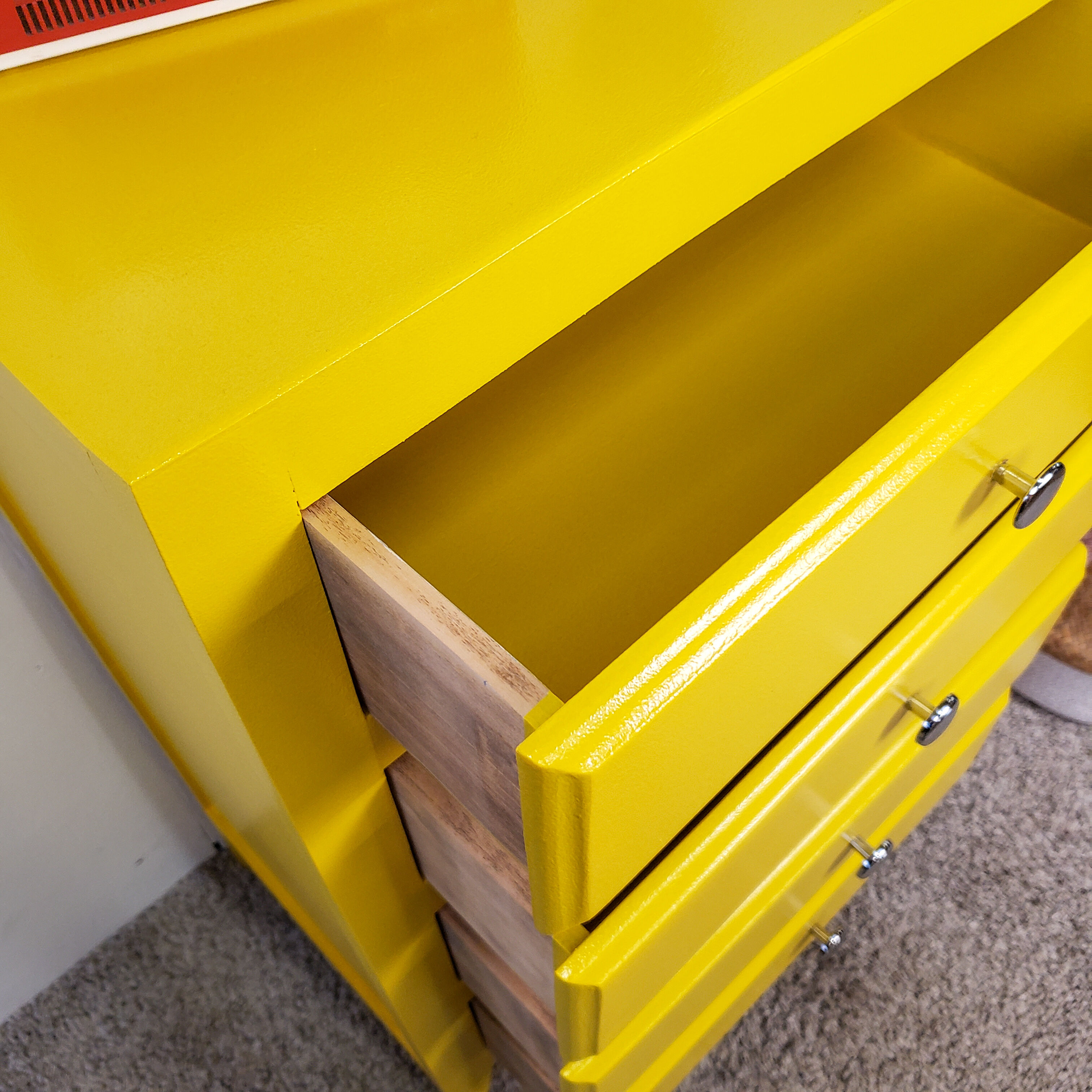 Yellow vintage chiffonnier