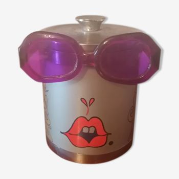 Psychadelic ice bucket 1970 head glasses