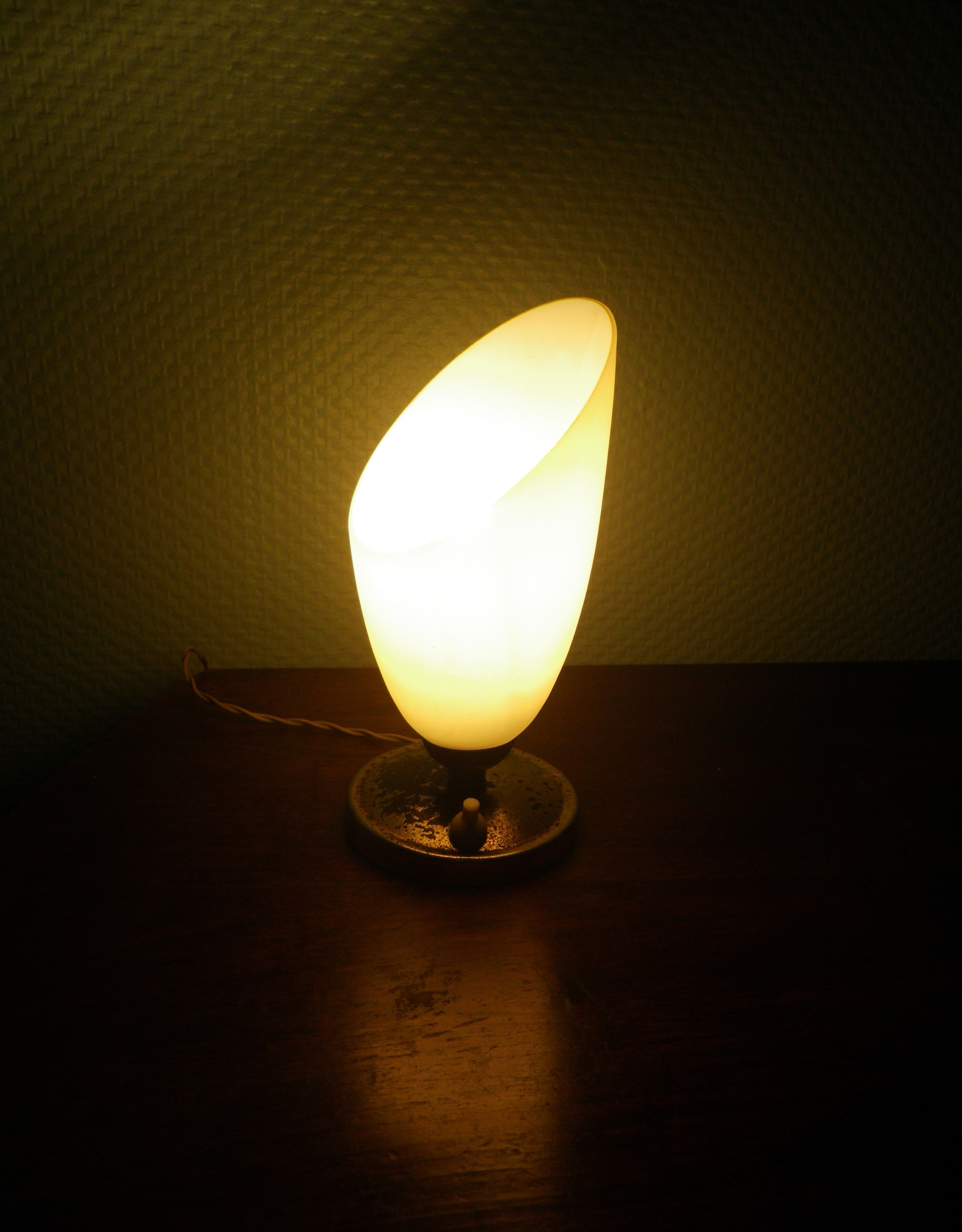 Old table lamp, patina look, 40s/50s