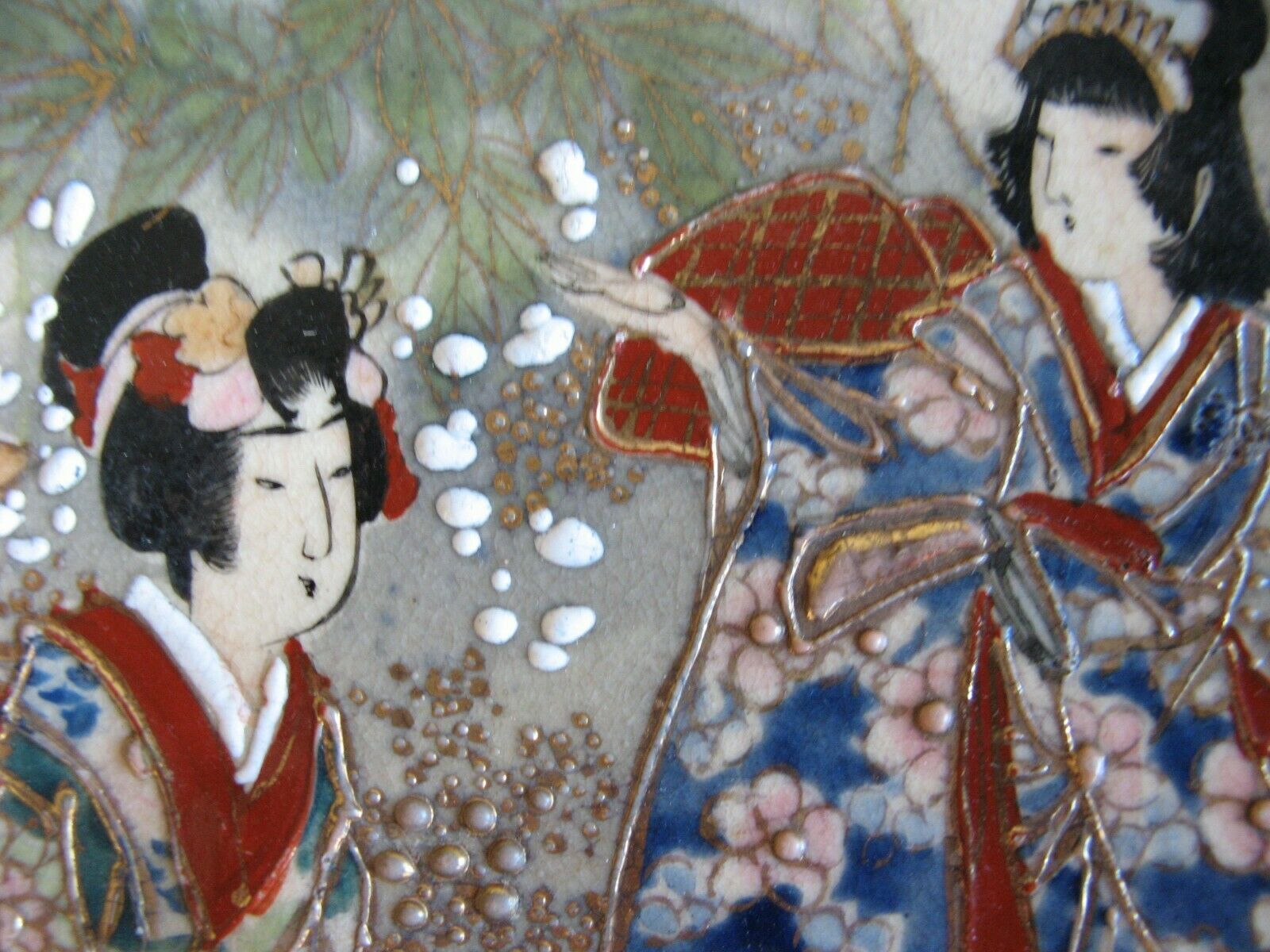 Pair of dishes in Satsuma Kyoto Kinkozan faience late nineteenth