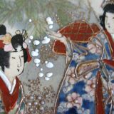 Pair of dishes in Satsuma Kyoto Kinkozan faience late nineteenth