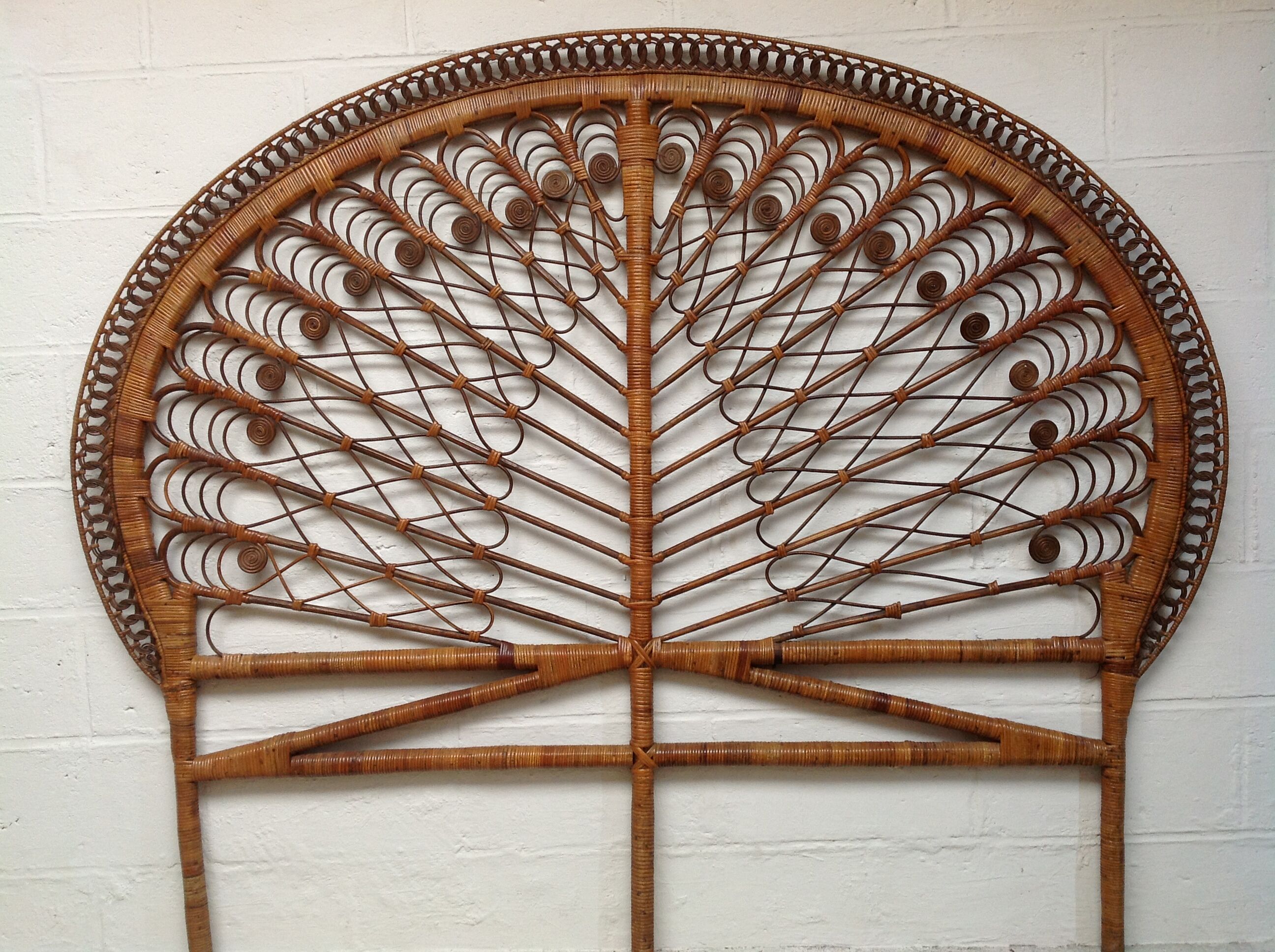 Vintage rattan headbed