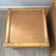 Trio of vintage tables in canning and rattan