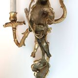 Pair of Regency style gilt bronze wall lights