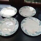 4 assiettes plates en terre de fer Parmentier St Amand